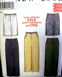6030 NEW LOOK 5 FLY ZIP SKIRTS LENGTHS PATTERN 6-16